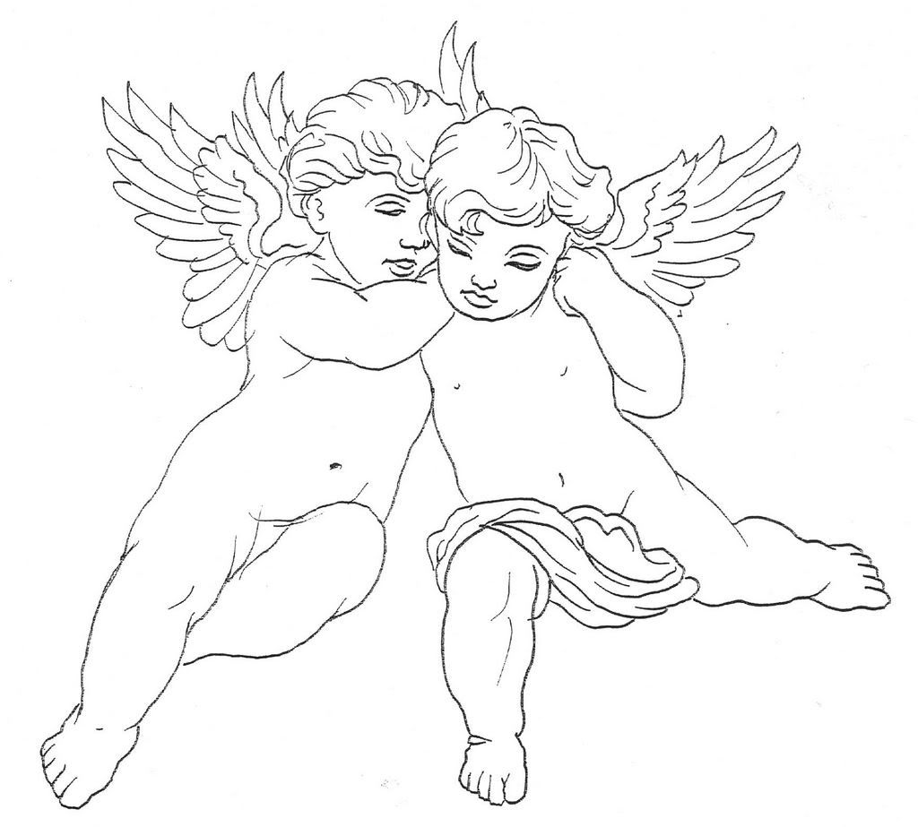 twin cherub-tattoo-design