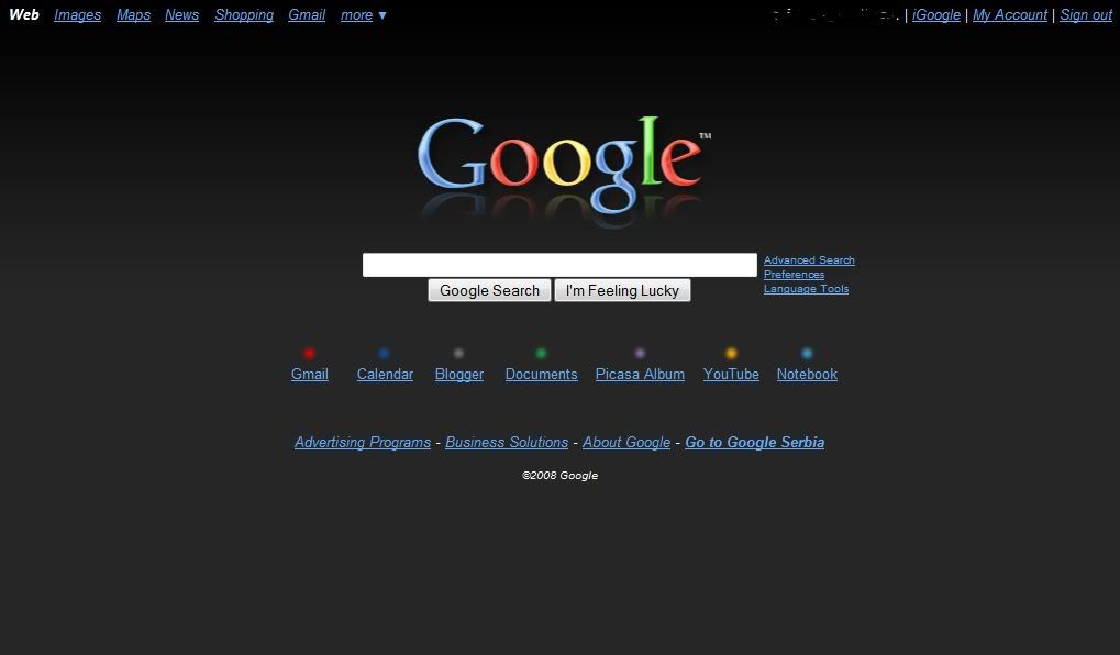 change google background to black