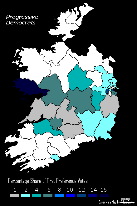ireland legislative election 2007 map results progressive democrats