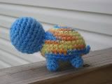 Bright Schoolbus Sunrise Crocheted Wool Turtle