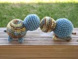 Pair of "Inspired" Crocheted Wool Turtles