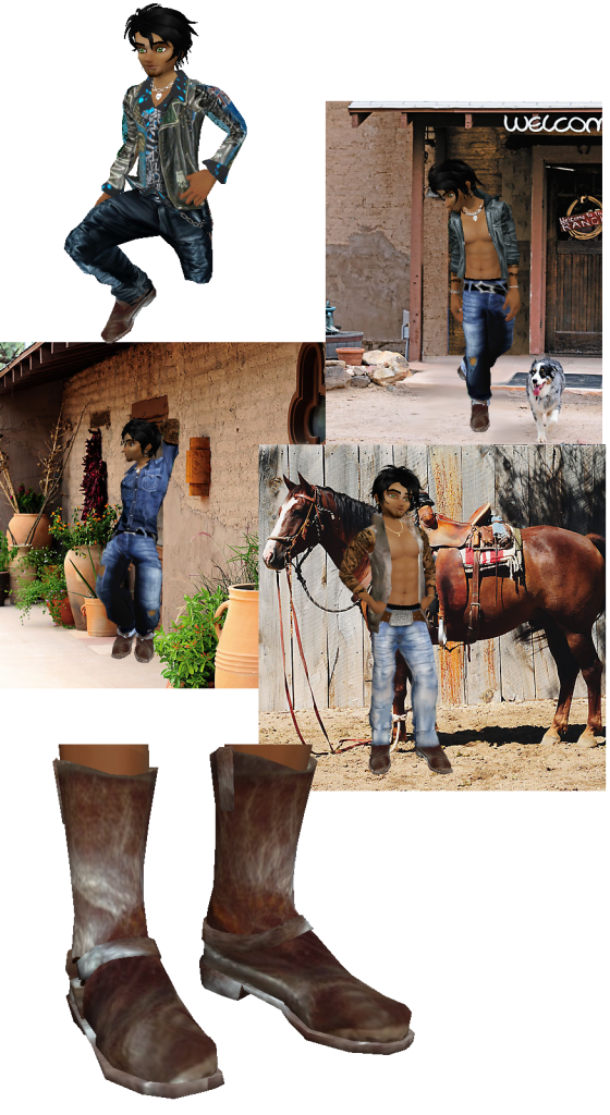 Boots Cowboy BrownLeather Product IMVU