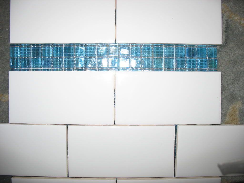 Glass Tile Accent With Porcelain Subway Tiles - glass tile accent with porcelain subway tiles -