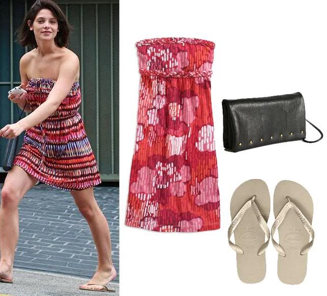 Ashley Greene's Style for 6795 Click to Buy Red Print Tube Dress 1995