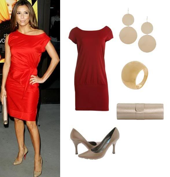 eva longoria gold dress