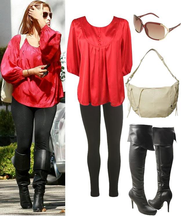 Eva Mendes' Style for 9329 Click to Buy Red Blouse 1780