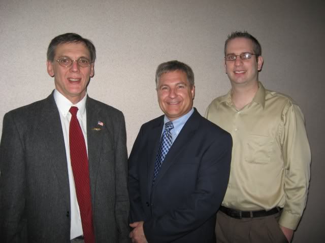 Aubrey Immelman, Bob Anderson (endorsed candidate), and Caleb Davies (district chair) at the 6th Congressional District Independence Party of Minnesota Convention in Blaine, April 17, 2010.