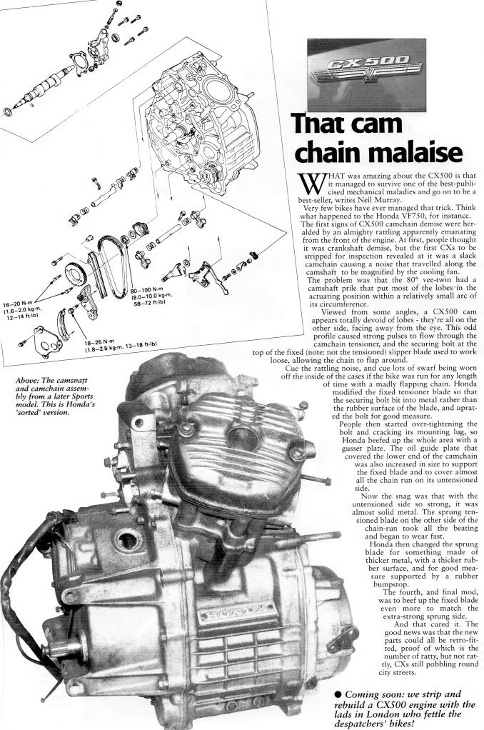 Cam Chain Tensioner Recall explained. Honda CX 500 Forum