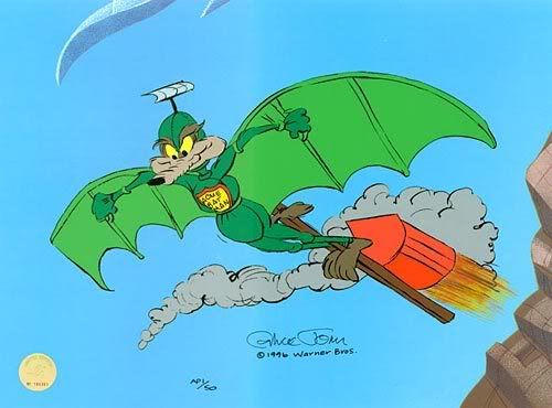 Wile E. Coyote flying