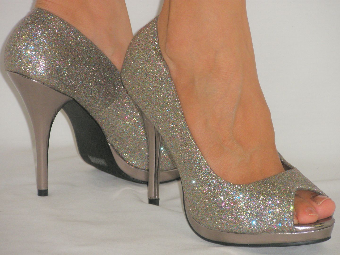 Sexy Elegant Peep Toe *Sparkle Glitter* Stiletto Heel Platform Pumps | eBay