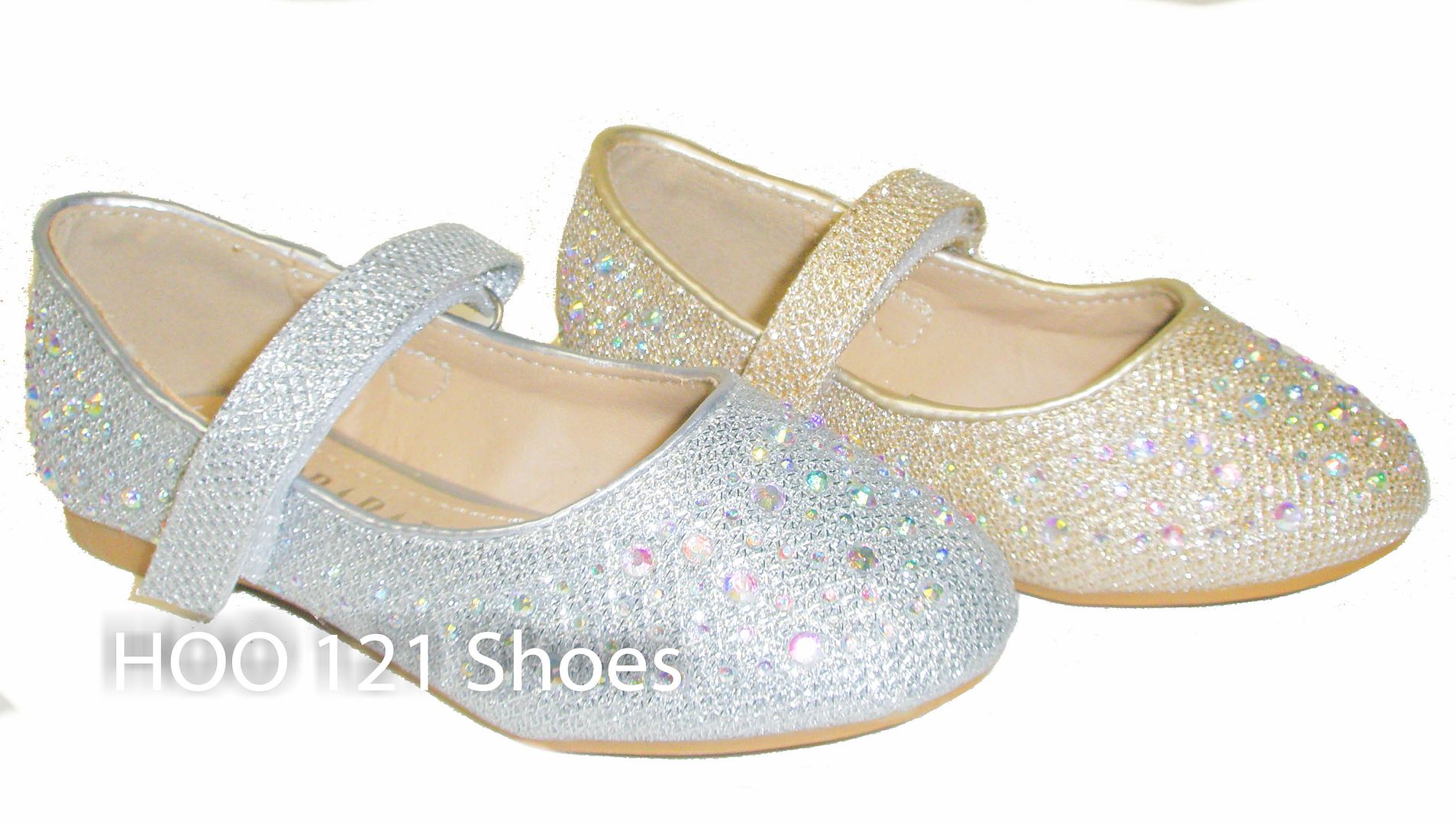 Girls Glitter Rhinestone Mary Jane Ballet Flats* Pageant Shoes TODDLER ...