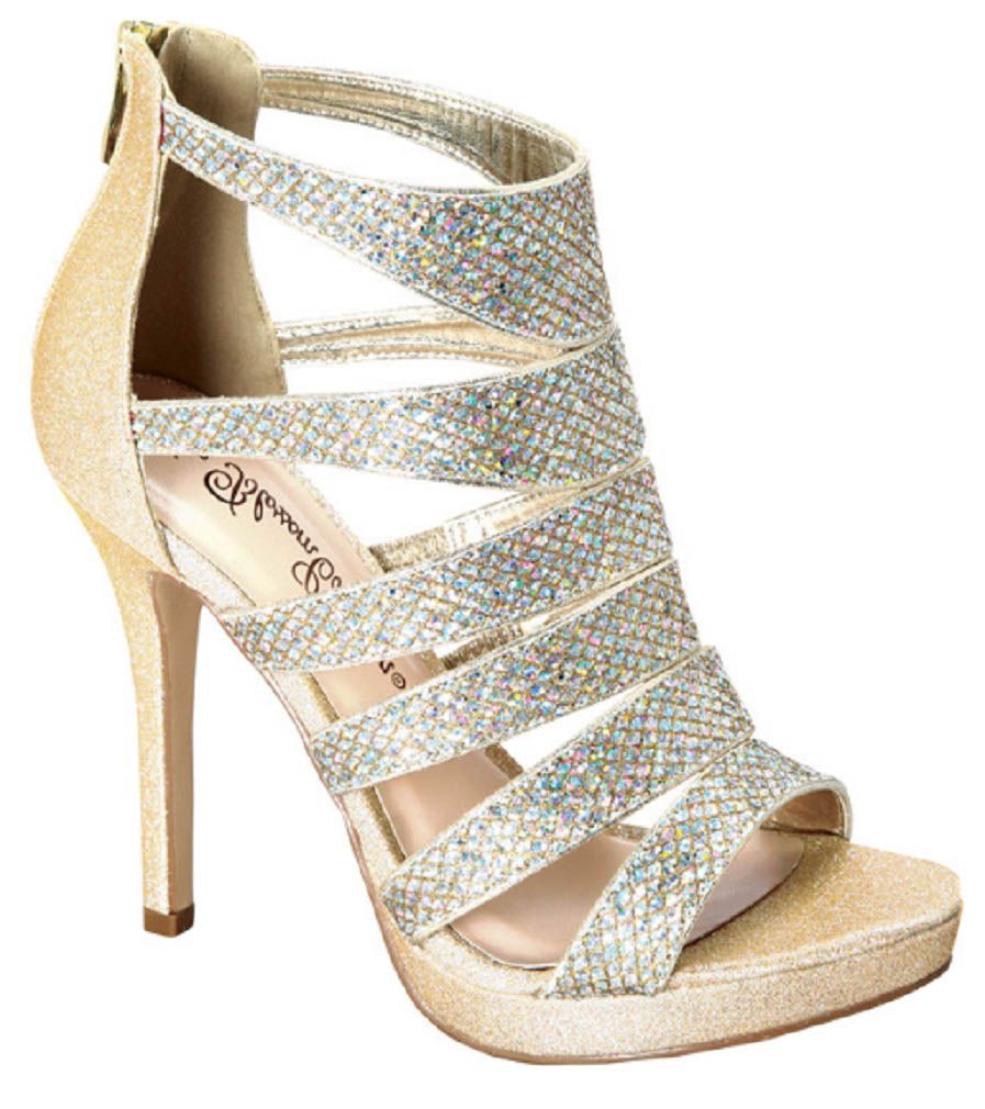 Strappy Glitter Stiletto Sandal Platform Heels Bootie Bridal Wedding | eBay