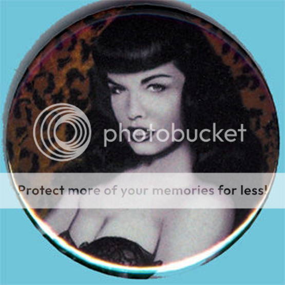 Bettie Page 1 Pin Button Badge Magnet 1957 USA Fetish Pin Up Sexy 
