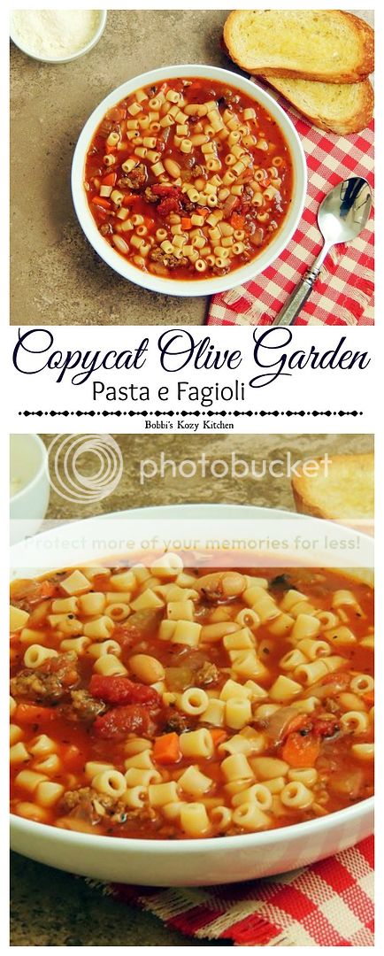 Olive Garden Pasta e Fagioli Copycat | Bobbi's Kozy Kitchen